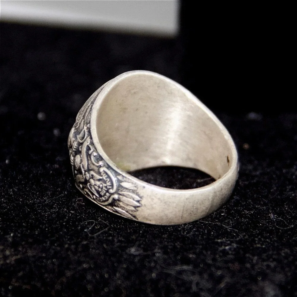 USMC Sterling Silver Class Ring US Marine Corps EGA Signet Size 9.5